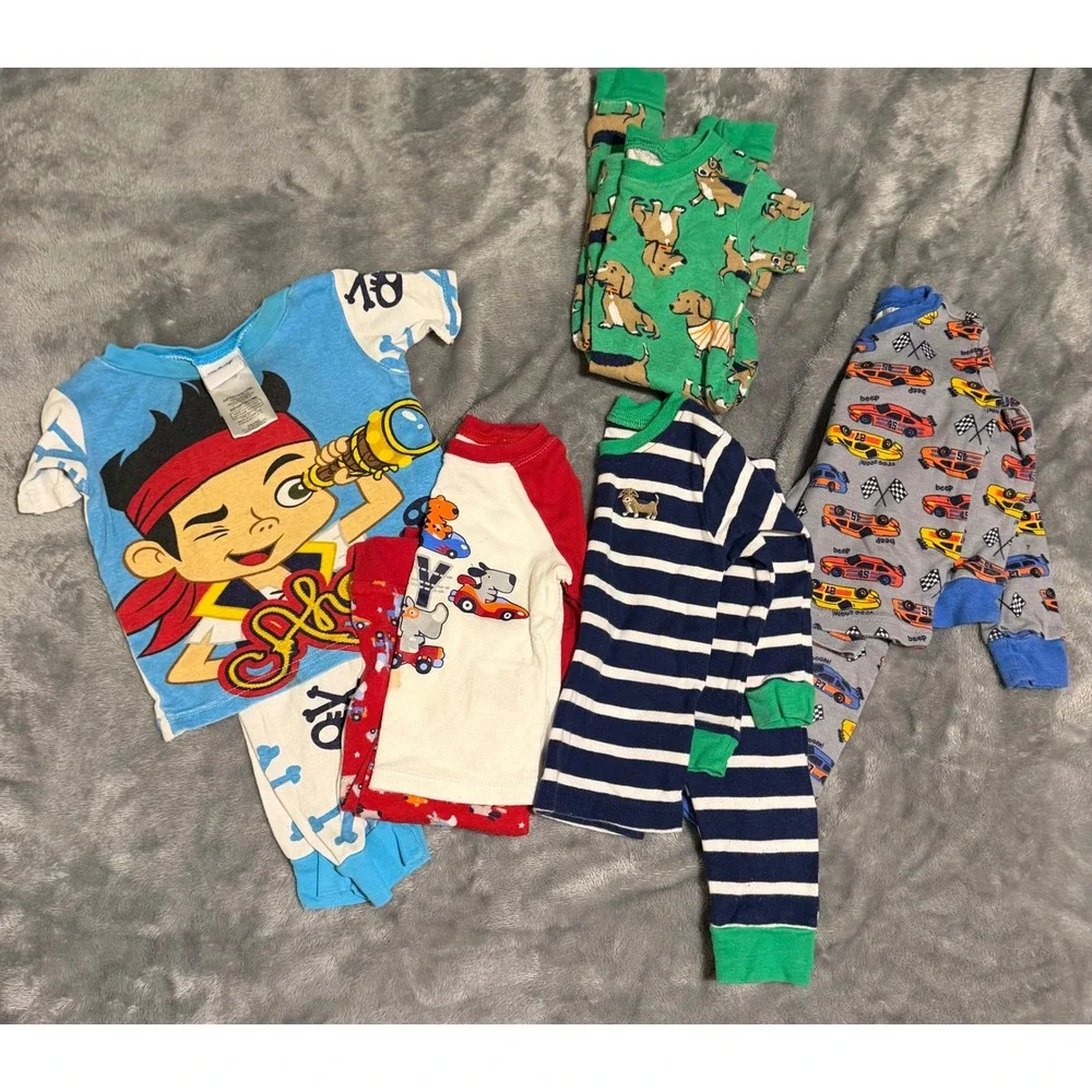 Baby Boy Pajama Bundle Disney Carters Childrens Place 9-12 Months 5 Sets